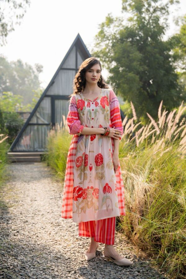 7b247238-de17-425c-8372-7ffdacfd98ab Suntaara Women's Mulmul 2-Piece Kurta Set – Cream Red