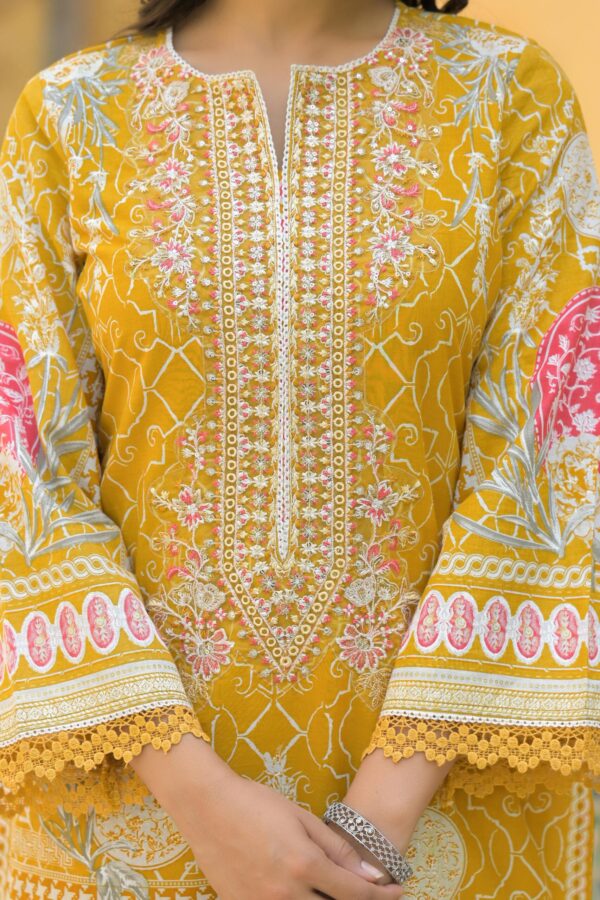 Suntaara Women's Pure Cotton 3-Piece Kurta Set – Yellow