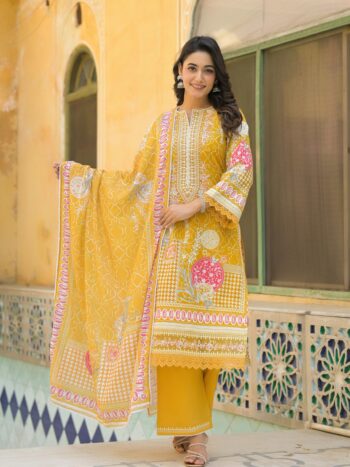 bf400c09-cc8a-4a0f-9931-7efbf984171b wome-yellow-pure-cotton-kurta-3-pcs-set