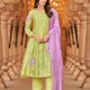 cc077e2c-d388-4d32-86d3-bcc6d96fb2ad Suntaara Women's Mul Chanderi 3-Piece Kurta Set – Green Lavender